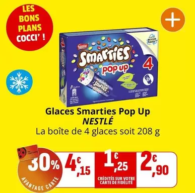 Nestlé - Glaces Smarties Pop Up offre à 2,9€ sur Coccinelle Express