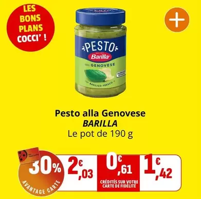 Barilla - Pesto Alla Genovese offre à 1,42€ sur Coccinelle Express