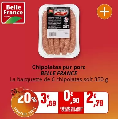 Belle France - Chipolatas Pur Porc offre à 0,9€ sur Coccinelle Express