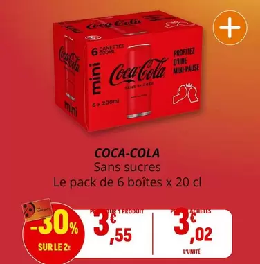 Coca - Sans Sucres offre à 3,55€ sur Coccinelle Express