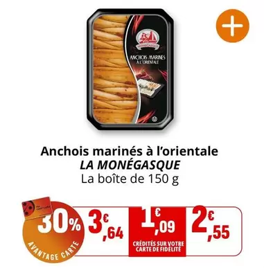 La Monégasque - Anchois Marinés À L'orientale offre à 3,64€ sur Coccinelle Express