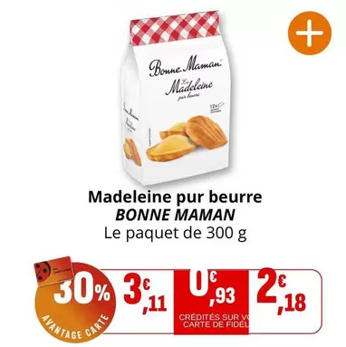 Bonne Maman - Madeleine Pur Beurre offre à 3,11€ sur Coccinelle Express