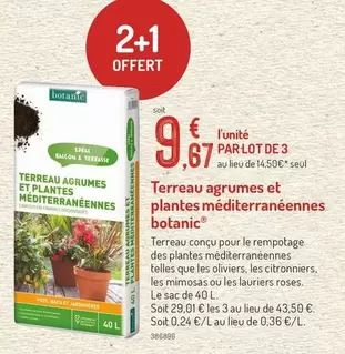 Botanic - Terreau Agrumes Et Plantes Mediterranéennes offre à 9,67€ sur Botanic