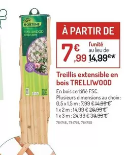 Nortene - Treillis Extensible En Bois offre à 7,99€ sur Botanic