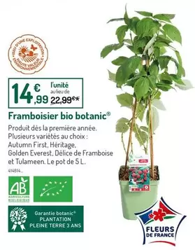 Botanic - Framboisier Bio offre à 14,99€ sur Botanic