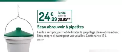 Facile - Seau Abreuvoir À Pipettes offre à 24,99€ sur Botanic