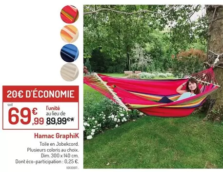 Dim - Hamac Graphik offre à 69,99€ sur Botanic
