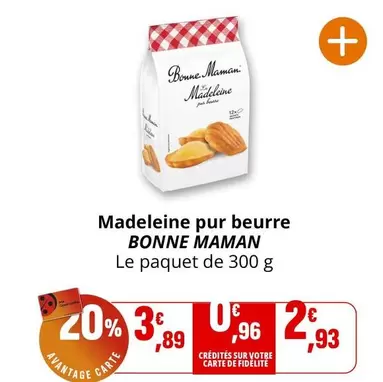 Bonne maman - Madeleine Pur Beurre offre à 3,89€ sur Coccimarket