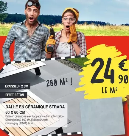 Dalle En Céramique Strada offre à 24,9€ sur Chretien Matériaux