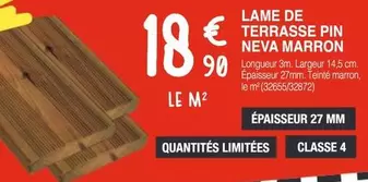 Lame De Terrasse Pin Neva Marron offre à 18,9€ sur Chretien Matériaux