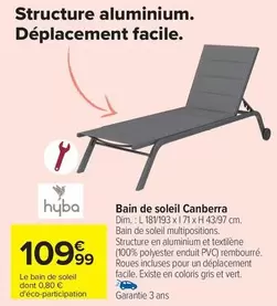Facile - Bain De Soleil Canberra offre à 109,99€ sur Carrefour Contact
