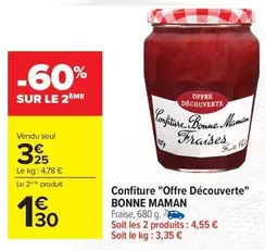 Bonne maman - Confiture "offre Découverte" offre à 3,25€ sur Carrefour Contact