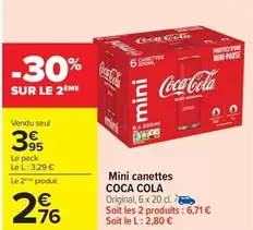 Coca - Mini Canettes offre à 3,95€ sur Carrefour Contact