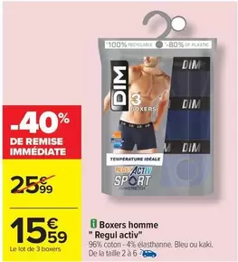 Dim - Boxers Homme "reguli Activ" offre à 15,59€ sur Carrefour Contact