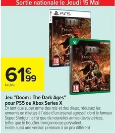 Jeu "doom: The Dark Ages" Pour Ps5 Ou Xbox Series X offre à 61,99€ sur Carrefour Contact