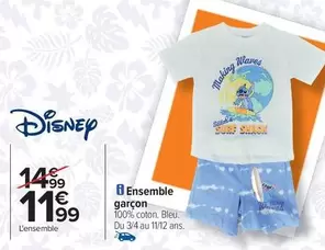 Disney - Ensemble Garçon offre à 11,99€ sur Carrefour Contact