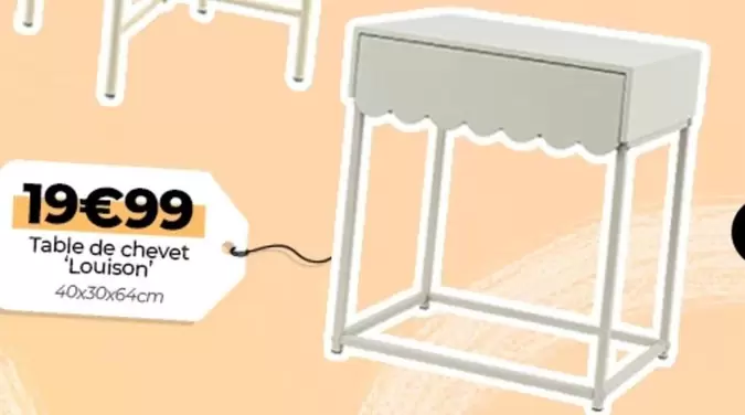 Table De Chevet 'Louison' offre à 19,99€ sur L'incroyable