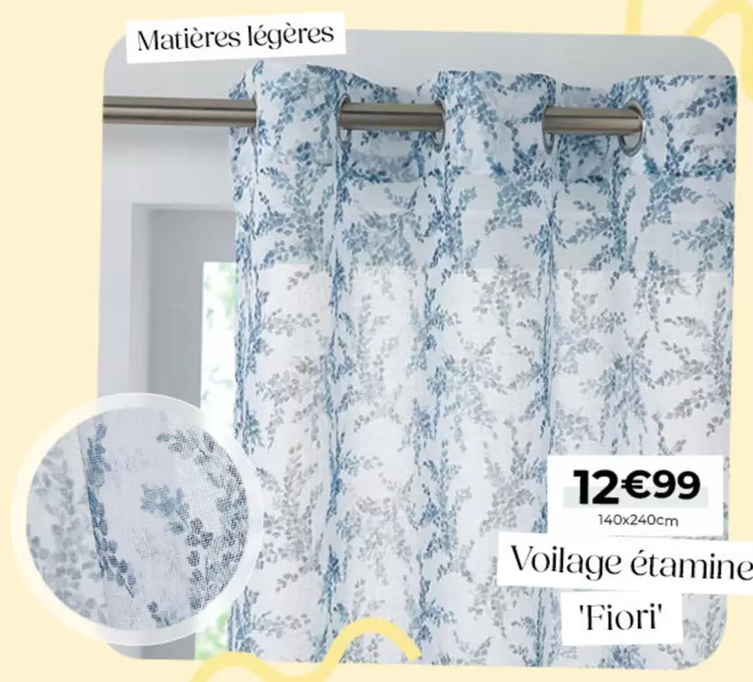 Voilage Étamines 'Fiori' offre à 12,99€ sur L'incroyable