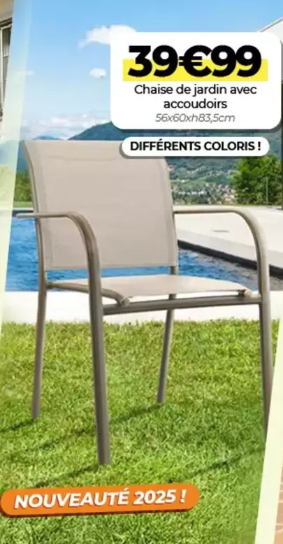 Chaise De Jardin Avec Accoudoirs offre à 39,99€ sur L'incroyable