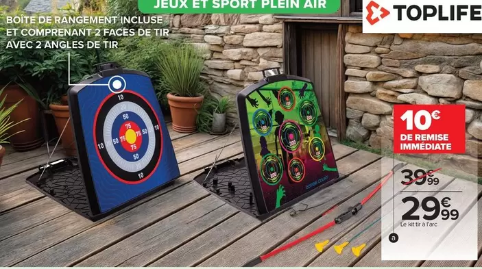 Toplife - Boîte De Rangement Incluse Et Comprenant 2 Ffaces De Tik Avec 2 Angles De Tir offre à 29,99€ sur Carrefour City