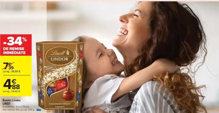 Lindt - Boules Lindor offre à 4,88€ sur Carrefour City