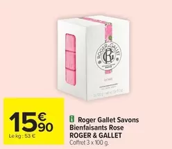 Roger -  Gallet Savons Bienfaisants Rose offre à 15,9€ sur Carrefour City