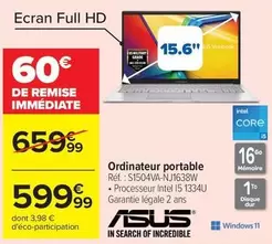 Asus - Ordinateur Portable offre à 599,99€ sur Carrefour City