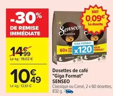 Senseo - Dosettes De Café "giga Format" offre à 10,49€ sur Carrefour City