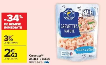 Assiette Bleue - Crevettes offre à 2,63€ sur Carrefour City