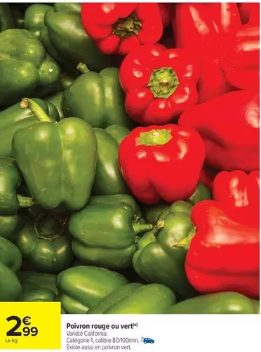 Poivron Rouge Ou Vert offre à 2,99€ sur Carrefour City