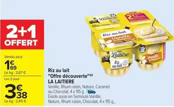 La Laitière - Riz Au Lait "offre Découverte" offre à 1,69€ sur Carrefour City