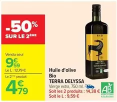 Terra Delyssa - Huile D'olive Bio offre à 9,59€ sur Carrefour City
