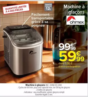 Machine À Glaçons offre à 59,99€ sur Carrefour City