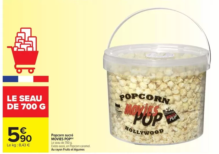 Hollywood - Popcorn Sarté offre à 5,9€ sur Carrefour Drive