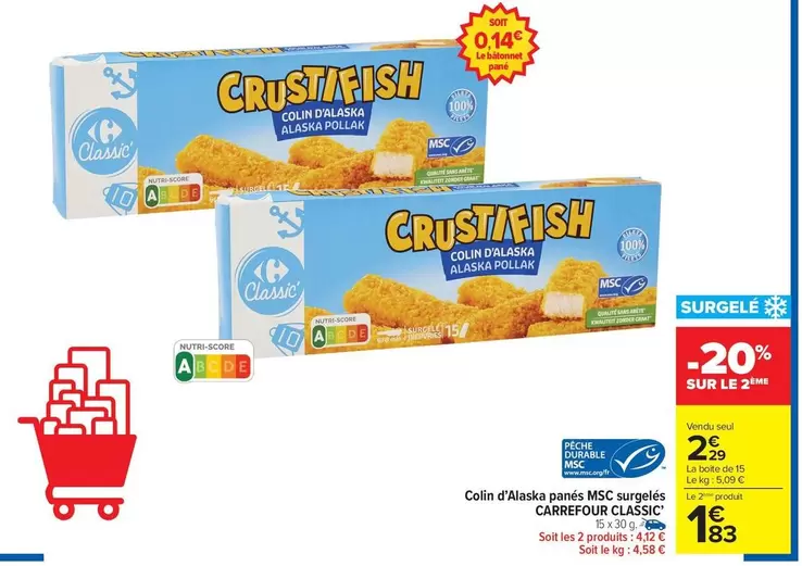 Carrefour - Colin D'Alaska Msc Surgelés offre à 2,29€ sur Carrefour Drive