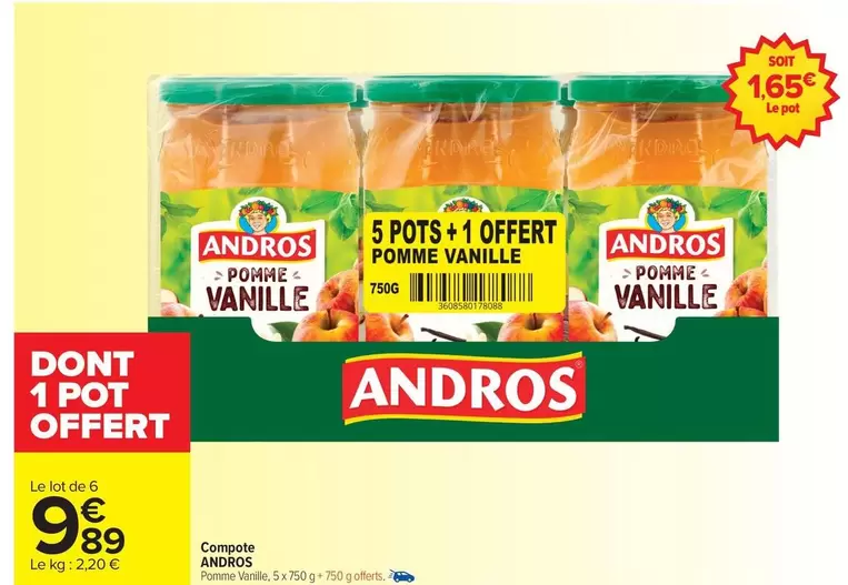Andros - Comproto offre à 9,89€ sur Carrefour Drive
