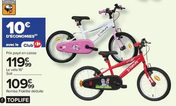 Toplife - Le Velo offre à 109,99€ sur Carrefour Drive