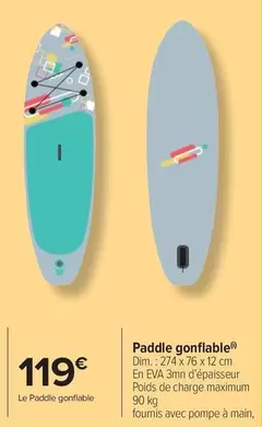 Dim - Paddle Gonflable offre à 119€ sur Carrefour Drive