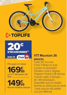 Toplife - Mountain 26 Pouces offre à 149,99€ sur Carrefour Drive