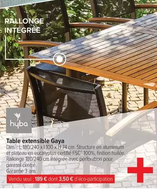 Dim - Table Extensible Gaya offre à 3,5€ sur Carrefour Drive