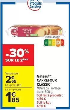Carrefour - Gâteau Classic' offre à 2,65€ sur Carrefour Drive