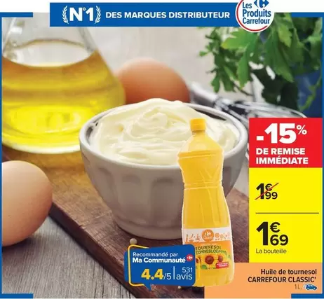 Carrefour - Huile De Tournesol Classic offre à 1,69€ sur Carrefour Express