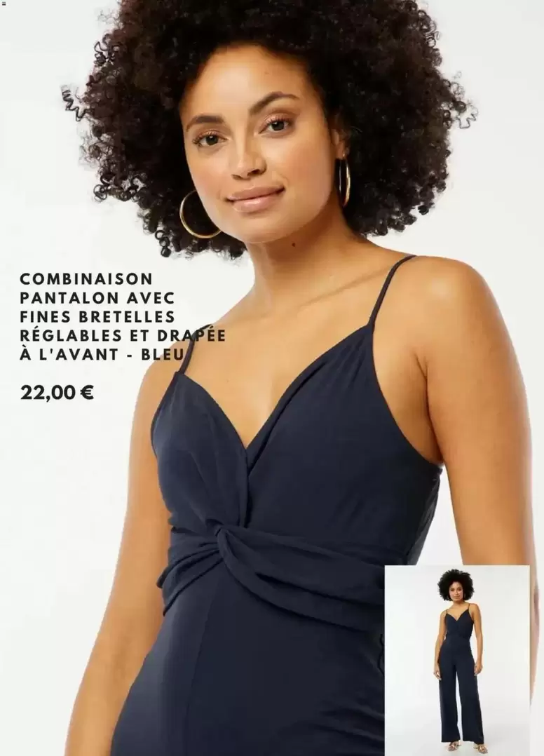 Combinaison Pantalon Avec Fines Bretelles Reglables Et Dafee A Lavant offre à 22€ sur Kiabi