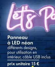 Panneau À Led Néon offre à 15€ sur TEDi
