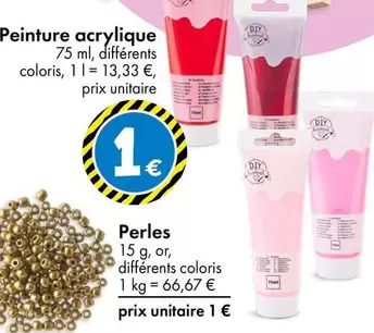 Peinture Acrylique offre à 1€ sur TEDi