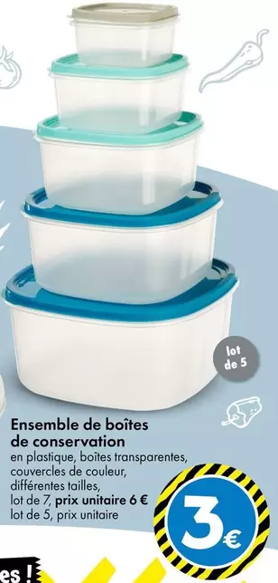 Ensemble De Boîtes De Conservation offre à 3€ sur TEDi