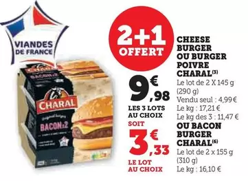 Charal - Cheese Burger Ou Burger Poivre offre à 4,99€ sur Super U