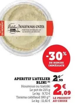 Blini - Aperitif L'Atelier offre à 2,09€ sur U Express