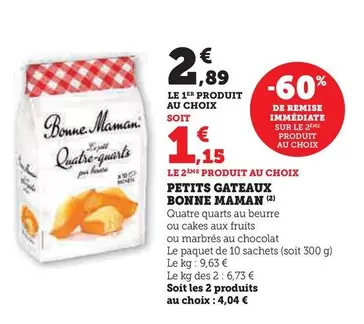 Bonne maman - Petits Gateaux offre à 2,89€ sur U Express
