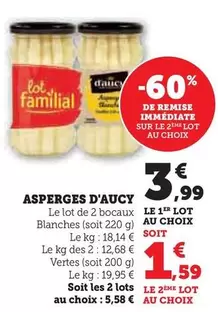 D'aucy - Asperges offre à 3,99€ sur U Express